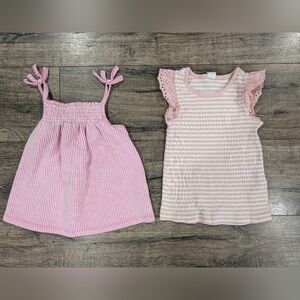 Gap 5T Tank Top Bundle Pink Striped Girls Summer Shirt